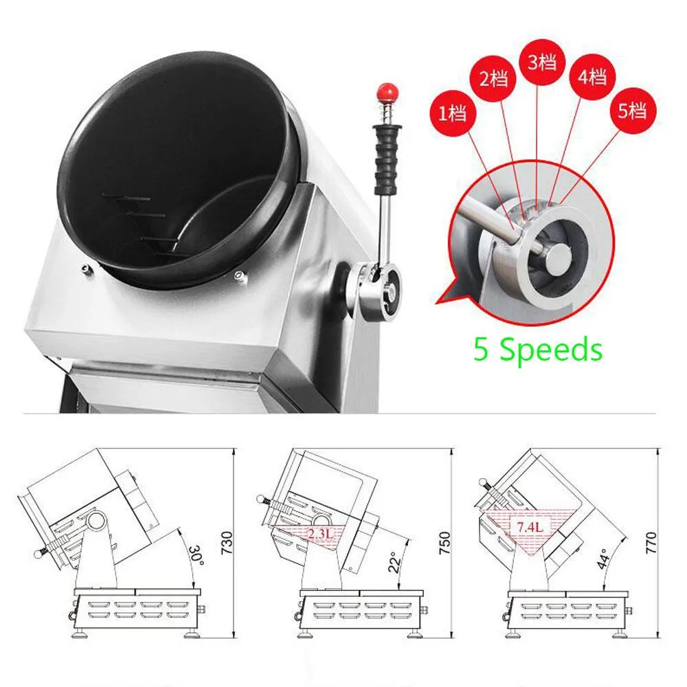 Utile ristorante cucina macchina multifunzionale robot da cucina tamburo automatico fornello wok a gas stufa attrezzatura da cucina266f