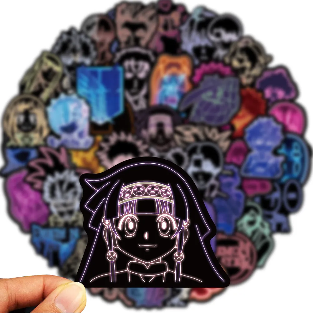 Nieuwe Waterdichte Neon Light Anime Stickers Mix Jujutsu Kaisen Aanval op Titan DIY Auto Telefoon Laptop Fiets Speelgoed sticker voor 9978152