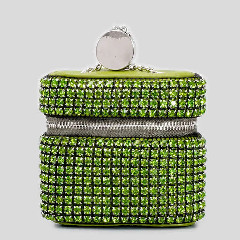 Luxury diamanten mini crossbody tas voor vrouwelijke ontwerper strassete schoudertassen shinny avondtas feest kleine lippenstift portemonnees g220429
