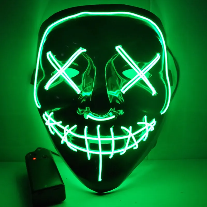 Cosmask Noël Halloween Néon Masque Led Masque Masque Mascarade Parti Masques Lumière Glow In The Dark Masques Drôles Cosplay Costume Fournitures