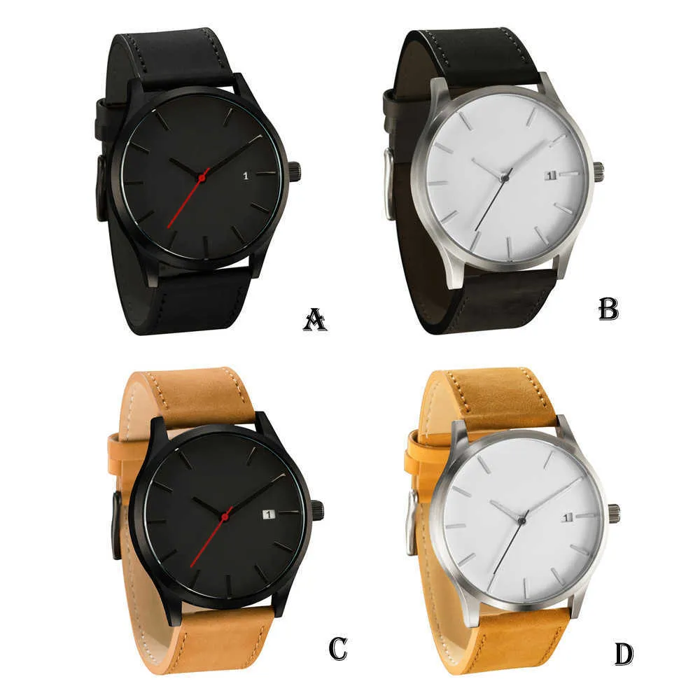 Orologio al quarzo con data automatica, quadrante minimalista, cinturino in pelle uomo, moda, casual, orologio da polso da uomo Montre