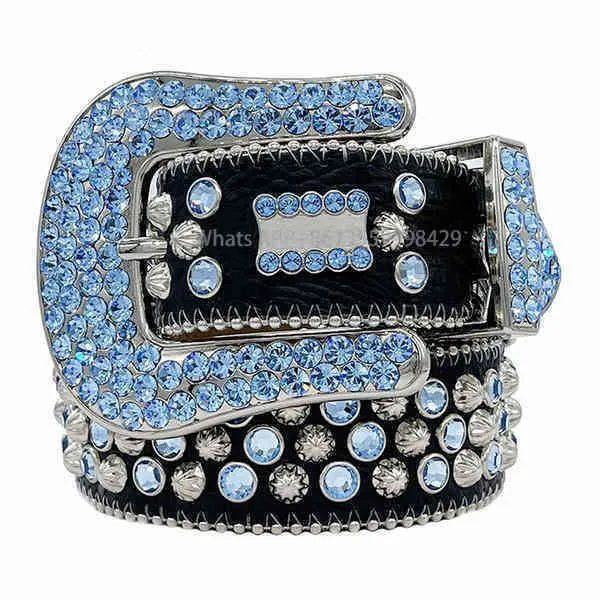 Gürtel 2022 Designer BB Simon Gürtel für Männer Frauen glänzender Diamantgürtel auf Black Blue2693