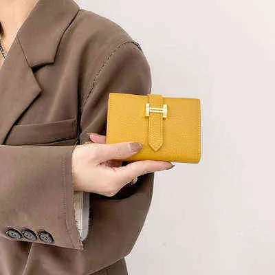 Ультра -тонкий кошелек женский короткий стиль нового нишевого дизайна INS Multi совершенно новый мешок для получения сертификации с небольшим карточкой 220625