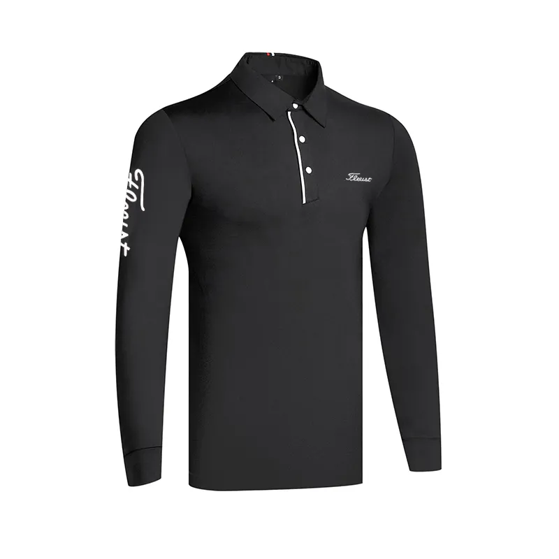 Maglietta da golf da uomo Primavera Autunno Inverno Abbigliamento sportivo T-shirt a maniche lunghe Polo elastica asciutta uomo 220712