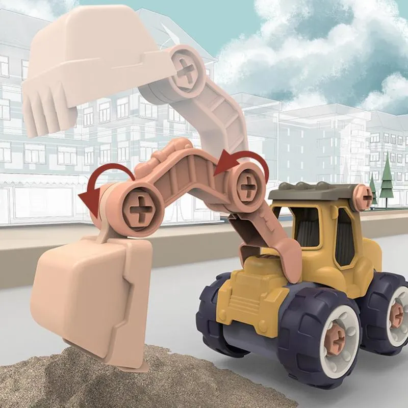 Yaratıcı Minuature Yükleme Boşaltma Plastik Diy Kamyon Toysembly Mühendislik Araba Seti Çocuk Eonal Oyuncak Çocuk Hediyeleri 220702