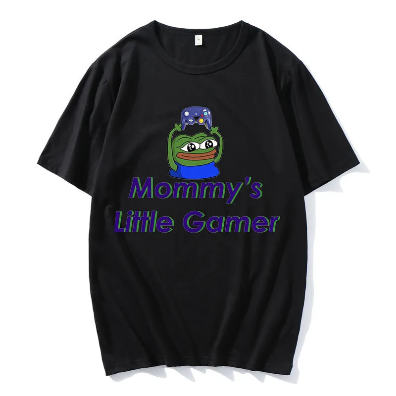 Maman S Little Gamer chemise hommes t-shirt nouveauté t-shirt à manches courtes col rond surdimensionné t-shirts 100% coton vêtements 220610