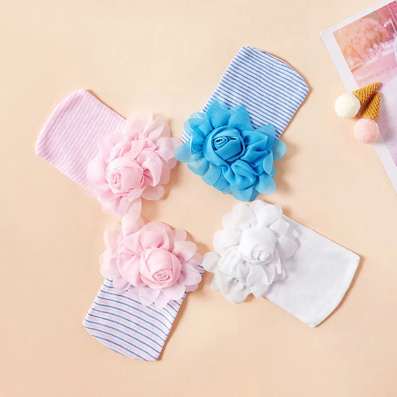Big Flower Newborn Baby Hat Baby Inverno Inverno Menor Soft Girl Feanie Photography Props Knet Hospital