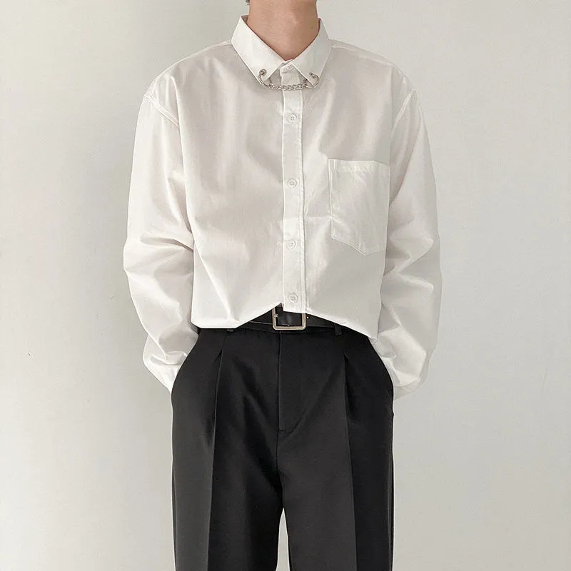 Japon Moda Lüks Saten Seksi Erkek Gömlek En Kaliteli Uzun Kollu Iş Düğme Yukarı Gömlek Gevşek Resmi Bluz 220322