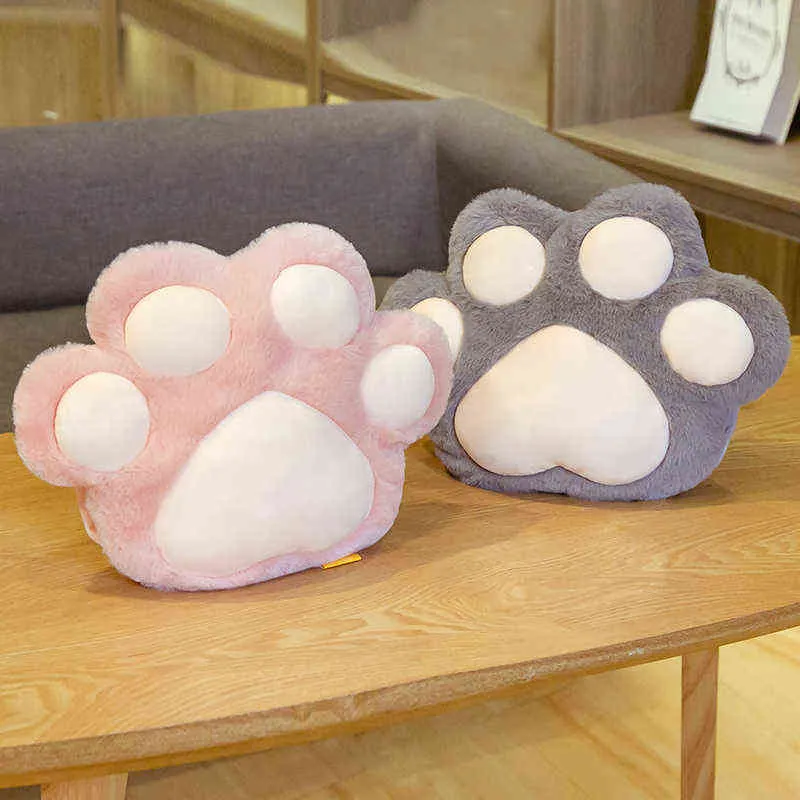 Cm Cute Cat Leg Warm Hands Pillow With Holes Colorful White Pink Grey Brown Animal for Winter Christmas Gift J220704