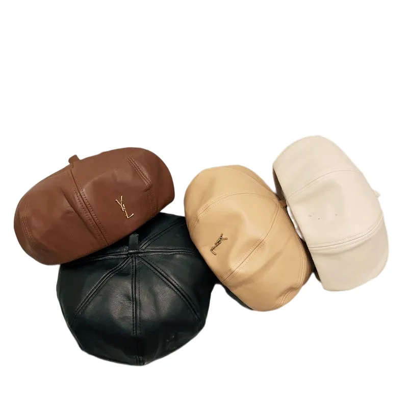 Дизайнерские шляпы модных бретов для женщин кожаный берет восемь страниц вместе дизайнеры Caps Mens Bucket Hat y Bonnet Beanies New 22088488725