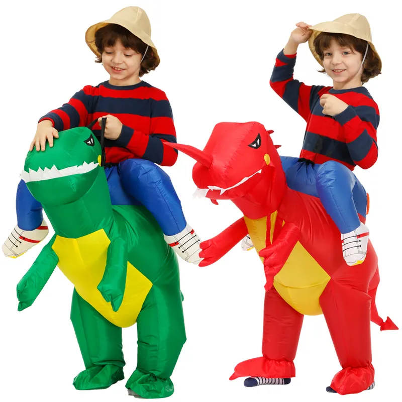 Kinder Aufblasbare Dinosaurier Kostüm Party Cosplay Kostüme Tier Kind Kostüm Anzug Anime Purim Dino Jungen Mädchen Halloween Kostüm 220721