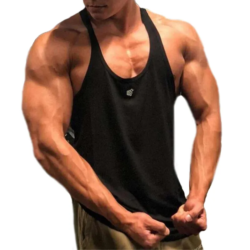 Erkekler vücut geliştirme katı kolsuz tek tank üstleri kas stringer atletik fitness yelek üst yaz kıyafetleri spor giyim üstleri erkek 220527
