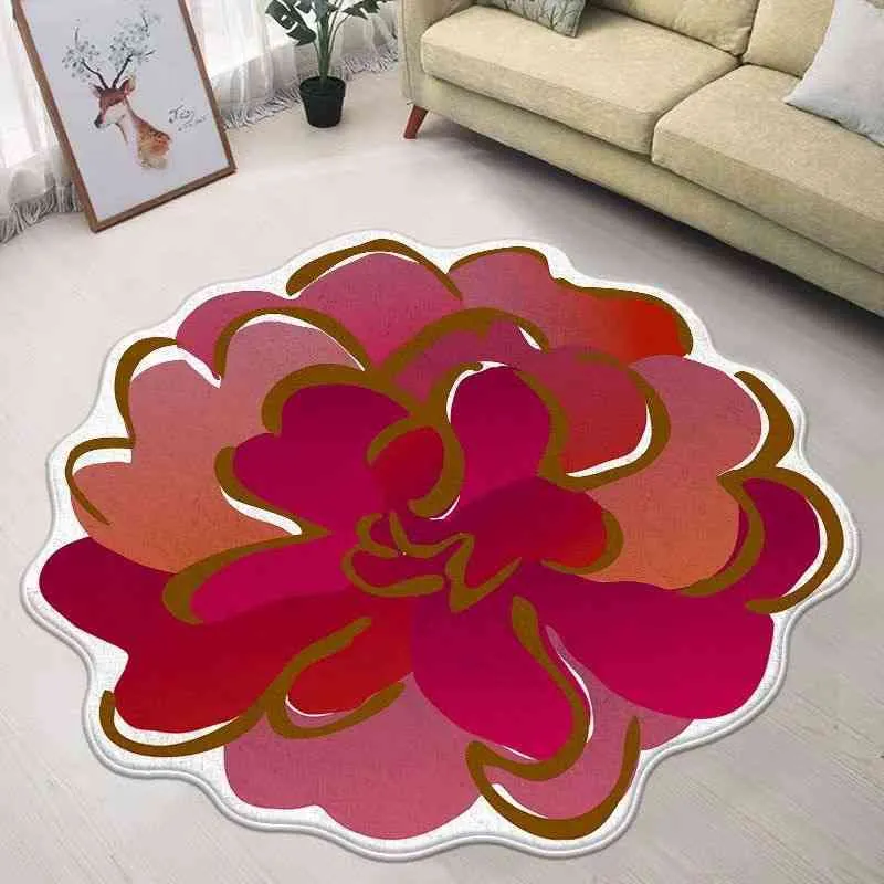 Cashmere 3D espessado em forma de flor não deslizante banheiro almofada irregular sala de estar de cabeceira de cabeceira lavável Pé seco lavável