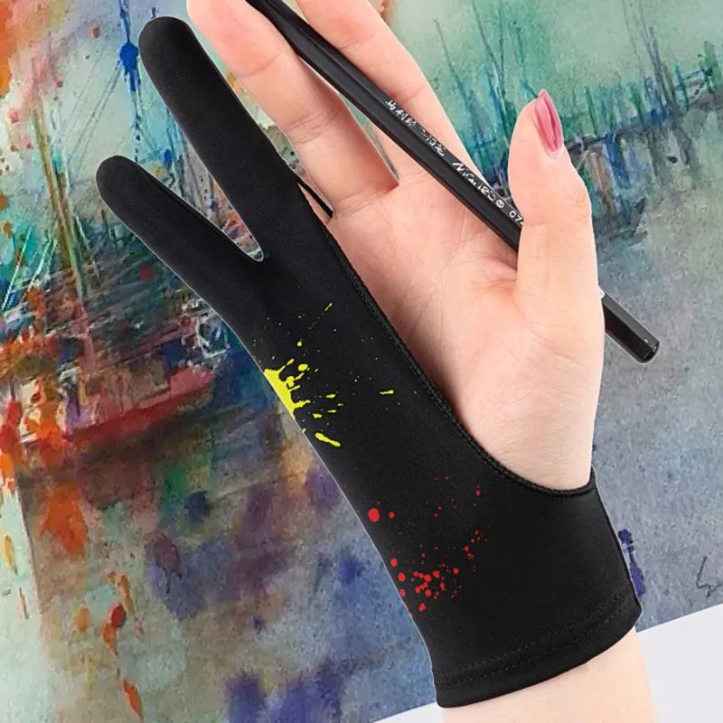Cinq doigts gants deux doigts artiste anti-tactile gant pour dessin tablette main droite et gauche écran anti-salissure Board245W