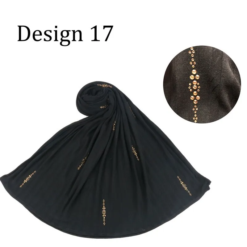 XWZZ TASARIM 17 Moda Pamuklu Hicab Eşarp Diamond başörtüsü ile Hollanda Müslüman Kadınlar Baş Şal 220813