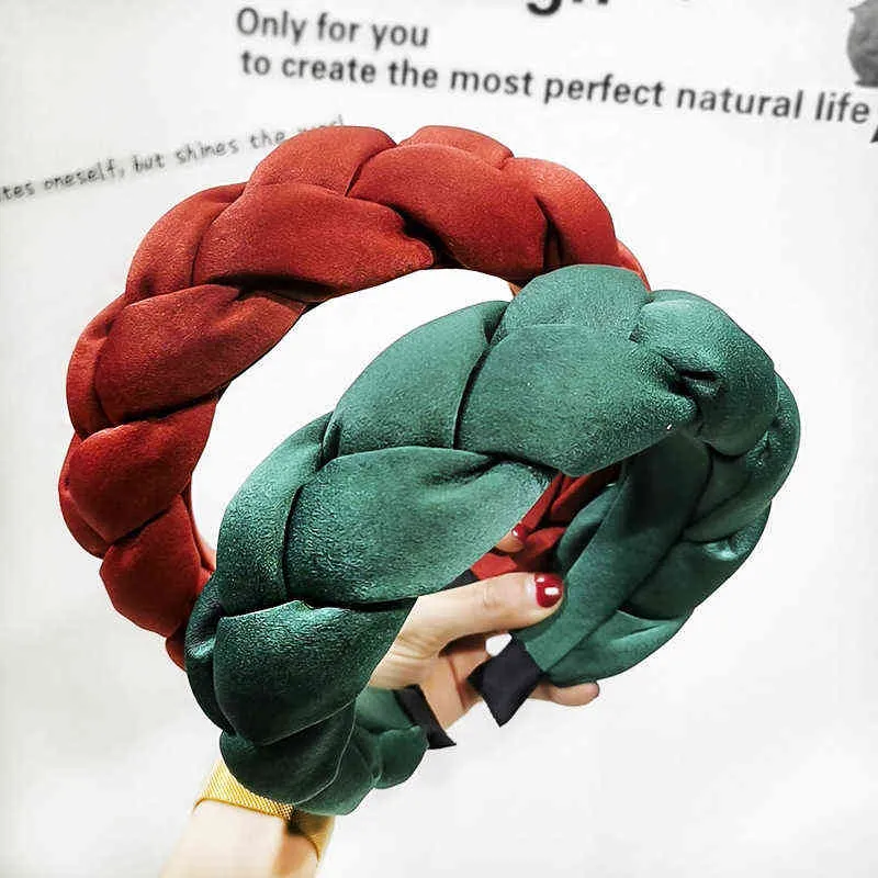 Vintage Thick Sponge Silk Cloth Hair Bands For Women Turban Braided Hairband Headband Hoop For Hair Clips Girls Hair Accessories AA220323