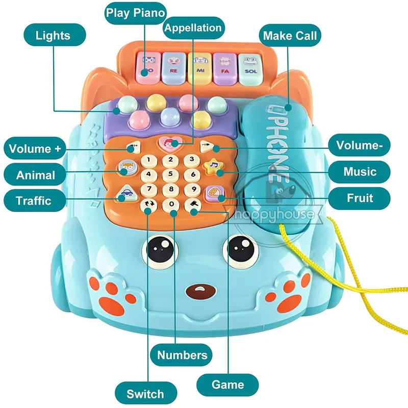 Babyspeelgoed 0 12 maanden Montessori Muzikale Piano Telefoonspeelgoed voor babymeisje 13 24 maanden Mobiele telefoonspeelgoed voor kinderen van 2 tot 4 jaar oud 220706