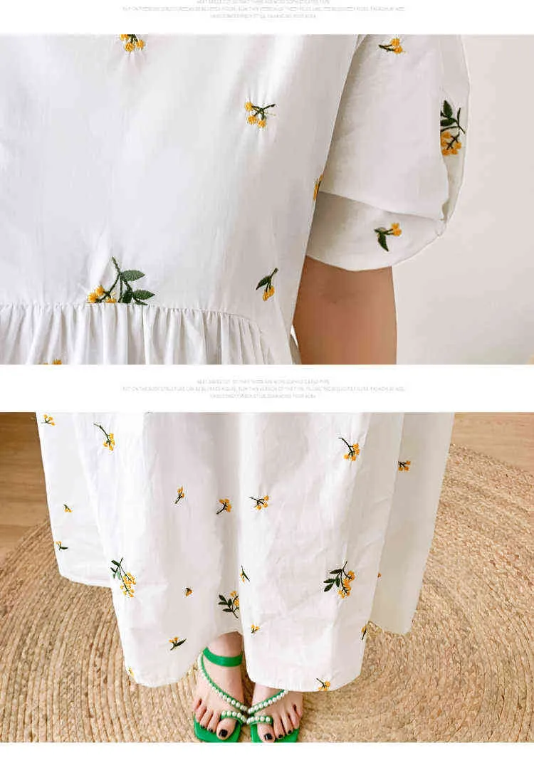 Short Sleeve Oneck Maternity Summer Embroidered Dress Fashion Floral Chiffon Dress High Waist Pregnant Woman Party Dress J220628