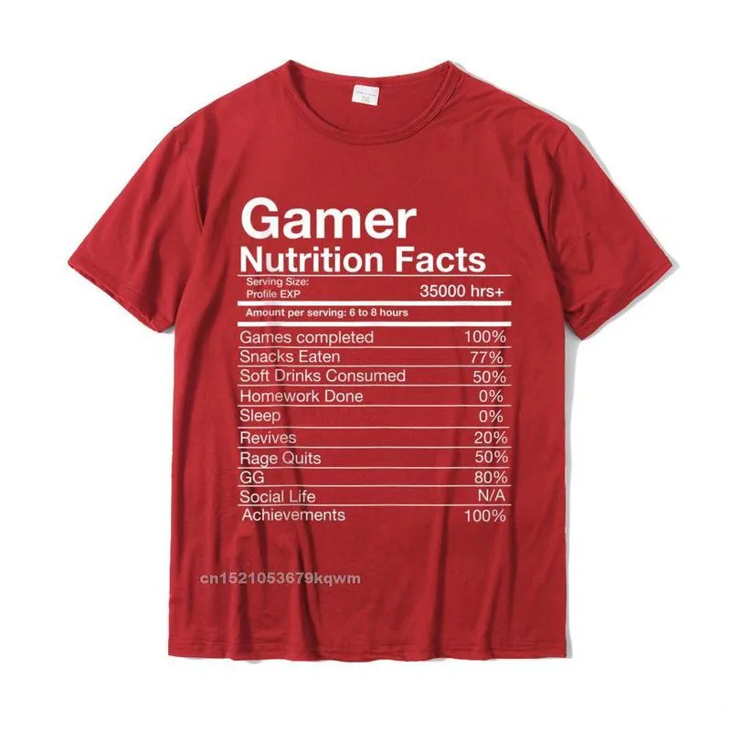 Cool Normal Fall 100% Cotton Round Neck Men Tops Tees Classic Tops Tees Cute Short Sleeve T Shirts Top Quality Gamer Nutrition Facts Gamer Funny Video Game Tank Top__3201 red