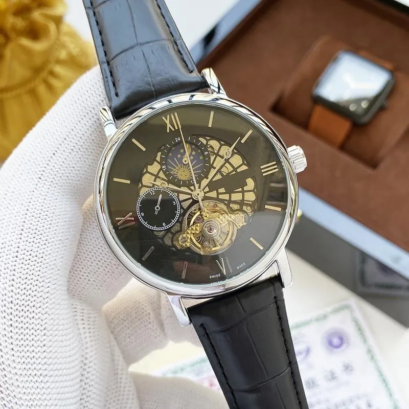 2022 nuovi orologi da uomo di lusso dimensione 42mm orologio meccanico automatico orologi da polso di design top brand di alta qualità fasi lunari cinturino in pelle stile regalo di moda