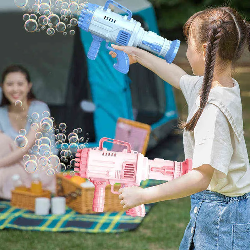 Пузырьковая ракета 32/36 отверстия мыло пузырьковые пузырьки автоматическая воздуходувка с легкими открытыми игрушками для детей детей Y220725