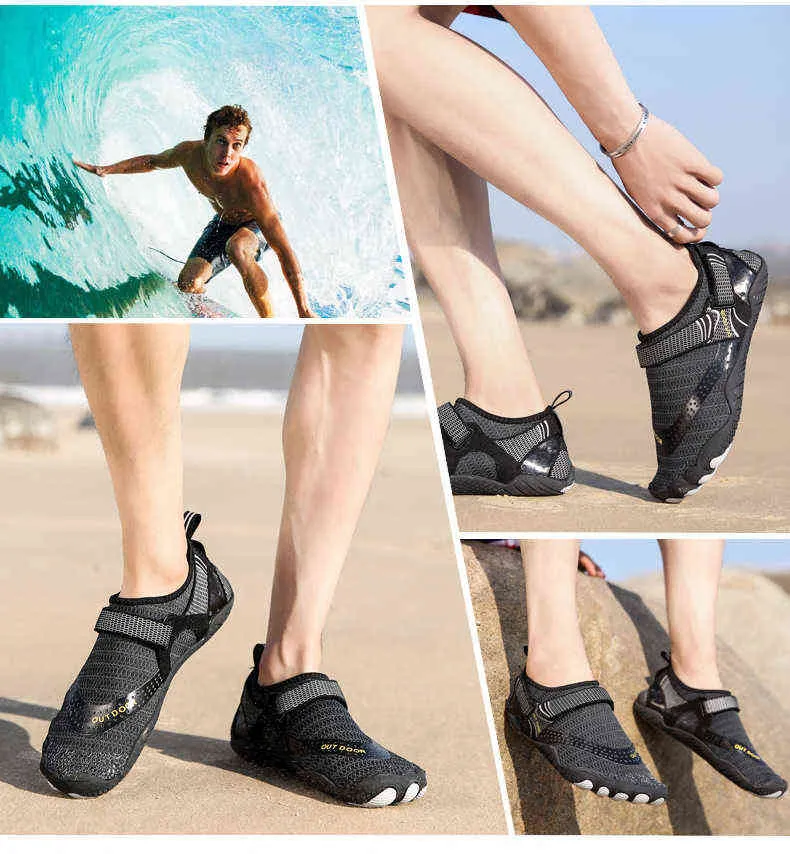 Hızlı kuruyan plaj ayakkabıları unisex spor ayakkabılar açık balıkçılık yüzme ayakkabıları kuru su kayması spor kadınlar yukarı akış dalış ayakkabıları g220629