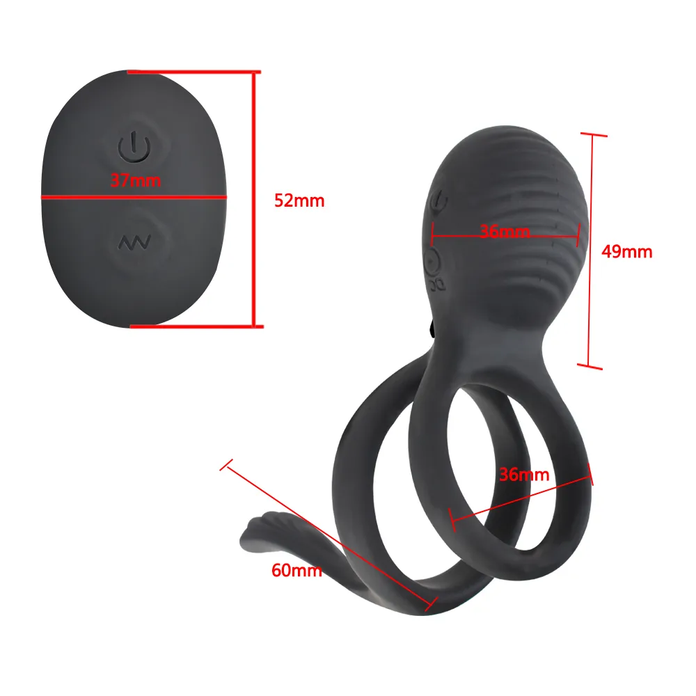 Olo 7 Speed ​​Speed ​​Penis Vibrating Cock anel sem fio Controle remoto Atraso ejaculação ereção trava brinquedo sexy para homens duradouros