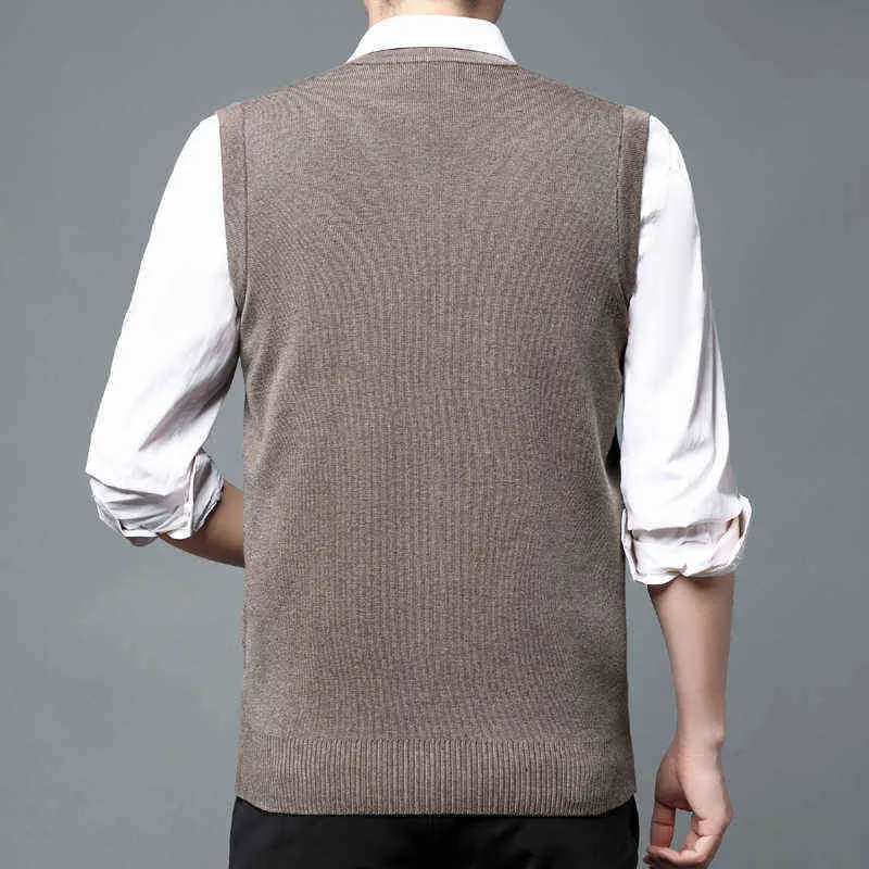 Nieuwe plaid wol gebreide wollen vest tops herfst winter mouwloze trui mannen vintage trui casual jumpers y527 l220801