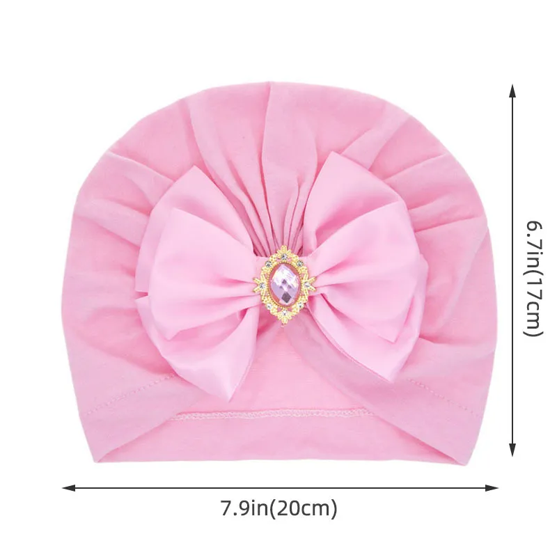 Śliczny dziobowy kapelusz kryształ miękki elastyczna dziewczyna Turban stały kolor dzieciak z nakrycia czapki na noworodka dla niemowląt6412687