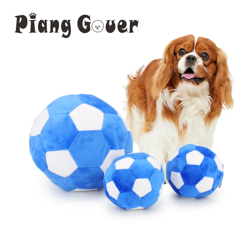 S/L Football Dog Toy Puppy Sound Chew Bite Big Ball Plush Pet Squeak For Small Large Dogs Training 220510