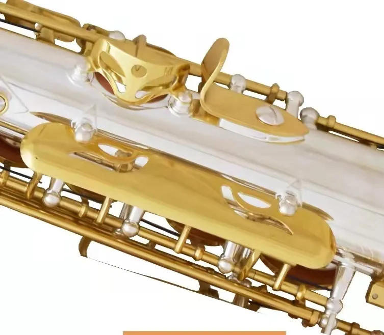 Europeisk-tillverkad avancerad EB Alto Saxophone White Copper Silver-Plated Professional E-Flat Jazz Instrument Alto Saxophone