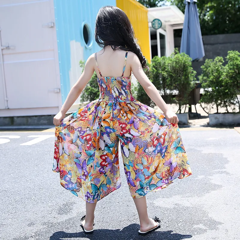 Girls Flower Dresses Bohemia Children Dresses Girls Summer Floral Party Dresses Teenage Girls Clothing For 6 8 12 14 Years 220707