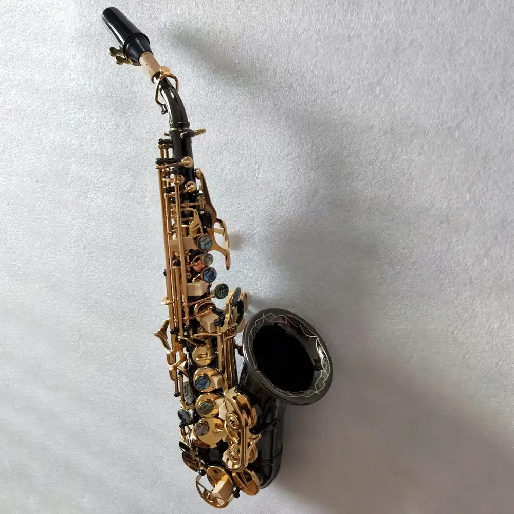 Czarny złoto oryginalny 992 Model struktury jeden do jednego profesjonalny saksofon sopranowy bzdury B Black Nickel Gold Sax