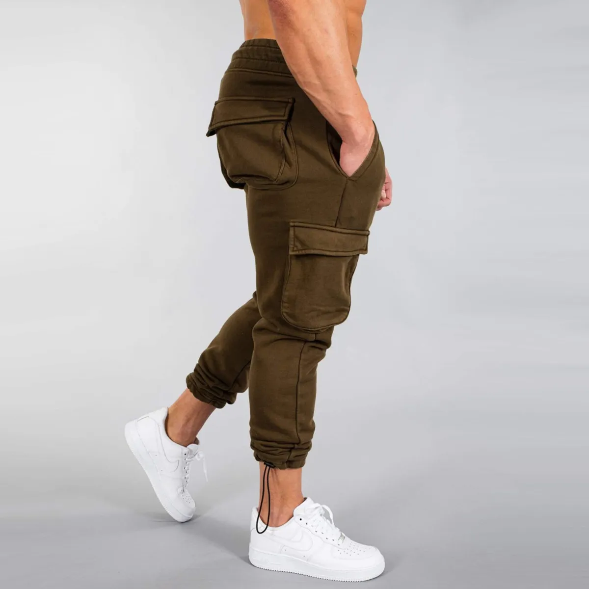 Jogger Jogginghose Männer Herbst Casual Hosen Gym Fitness Baumwolle Sportswear Hosen Männlichen Multi-tasche Fracht Ausbildung Trackpants