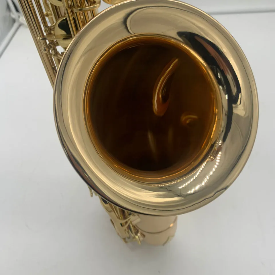 Laiton plaqué or B-tune saxophone ténor professionnel mise à niveau bouton ormeau couleur double nervure instrument sax ténor Bb