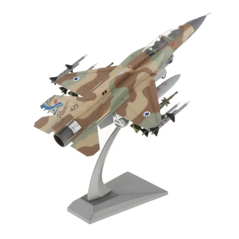 Aircraft Plane model F-16I Fighting Falcon Israeli Army airplanes diecast metal Planes w Stands Playset Airplane Model Col 220707