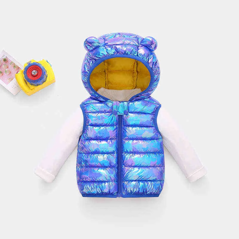 2021 Nuovo Inverno Caldo Delle Ragazze Gilet Colorato Pesante Giacca di Spessore La Neonata Bambini Gilet i Del Bambino Vestiti Dei Bambini J220718