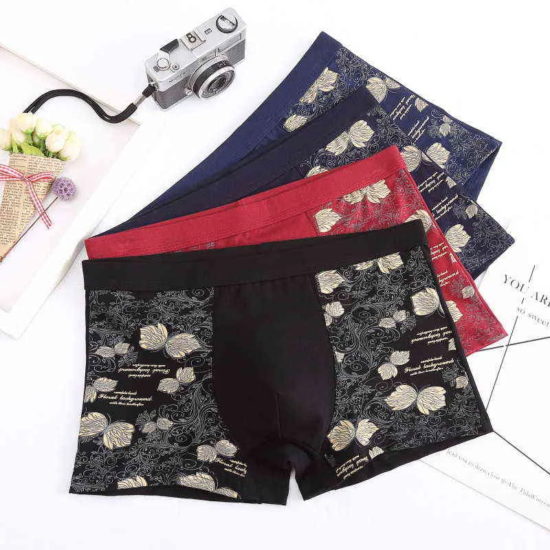 Mäns underkläder presentförpackning Paket Ny uppgradering Nature Health Cotton Flat Angle Shorts Fashion Printed Panty Wholesale Online Store T220816