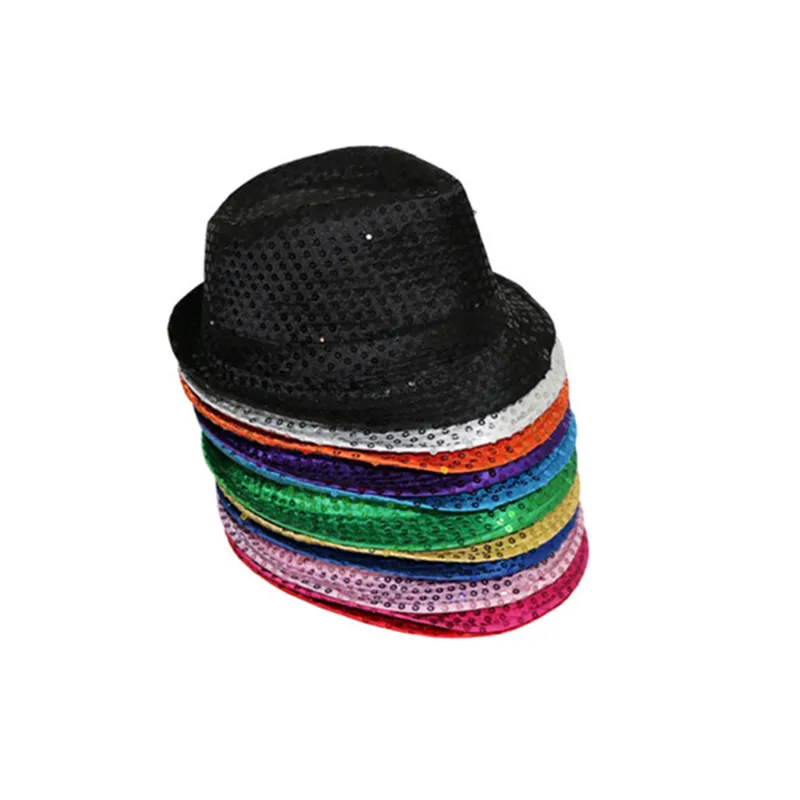 Lenço de lantejagem de lenço adulto performance Hats Magic liderou chapéu de jazz piscando luminoso chapéu de hip hop