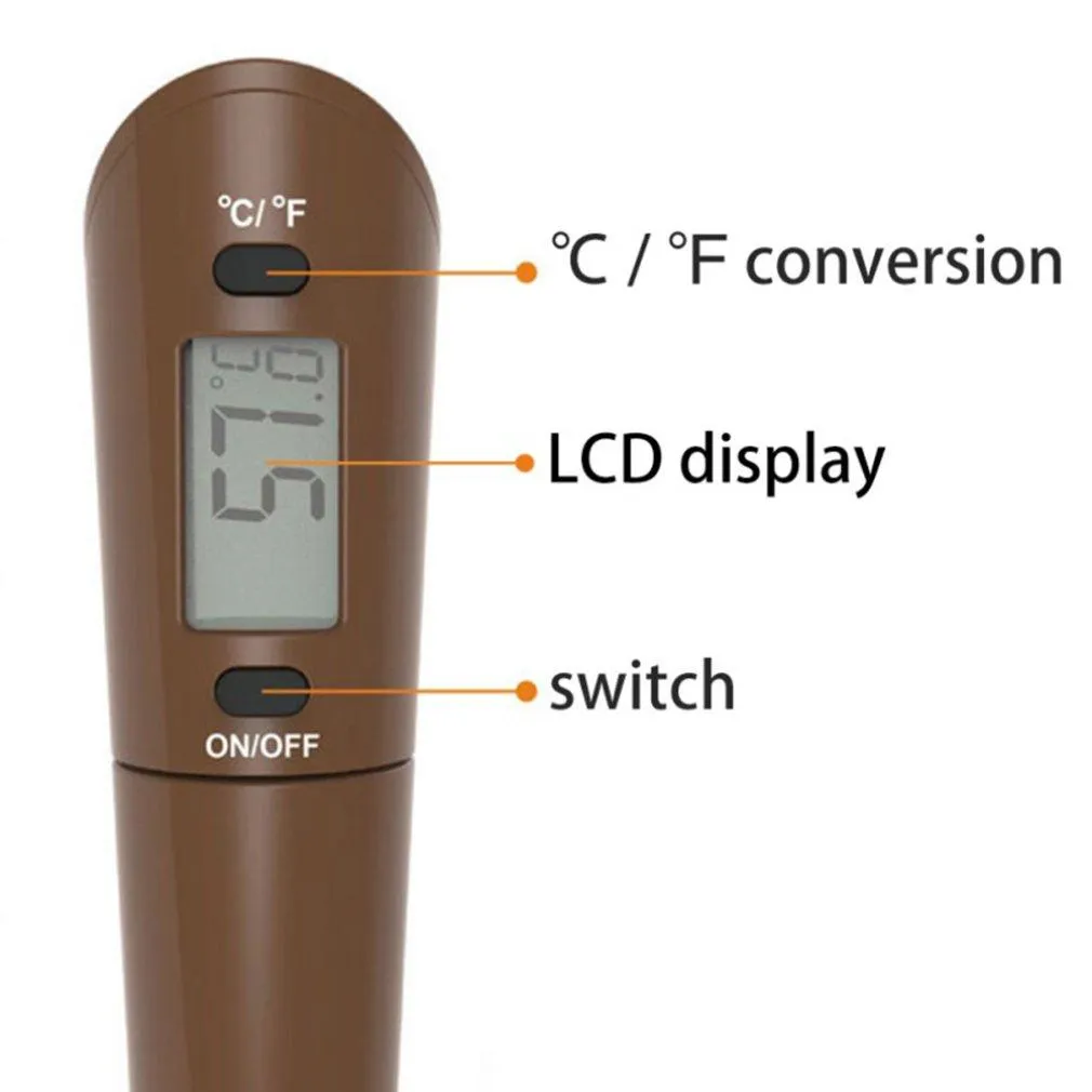 Digital Cooking Thermometer Double Use Silicone Scraper Spatula Cooking Food Thermometer Household Baking Tool