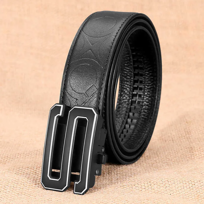 S Letter Belt Belt Men's Leather Automatic Buckle Fashion Business Business Men Fashion Casual Formal Pants Belt