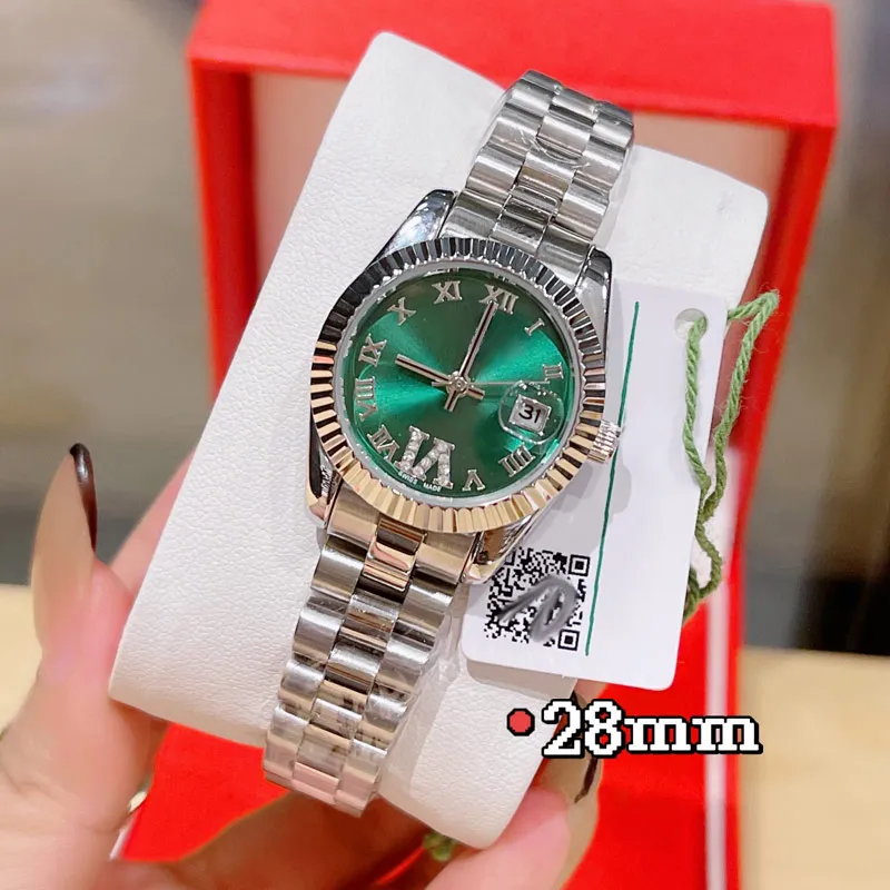 Moda luksusowe kobiety zegarki najlepsze marki projektantki Diamond Lady Watch 28 mm złoty sliver zegarki na rękę na damskie urodziny Christma2294