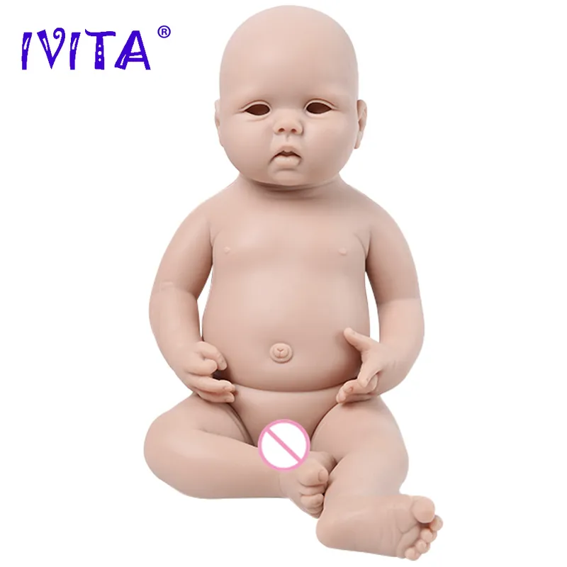 Ivita Silicone Reborn Baby Doll Olhos Olhos Vitalício Nascido sem pintura inacabado Dolls macios de brinquedos em branco Diy 220505