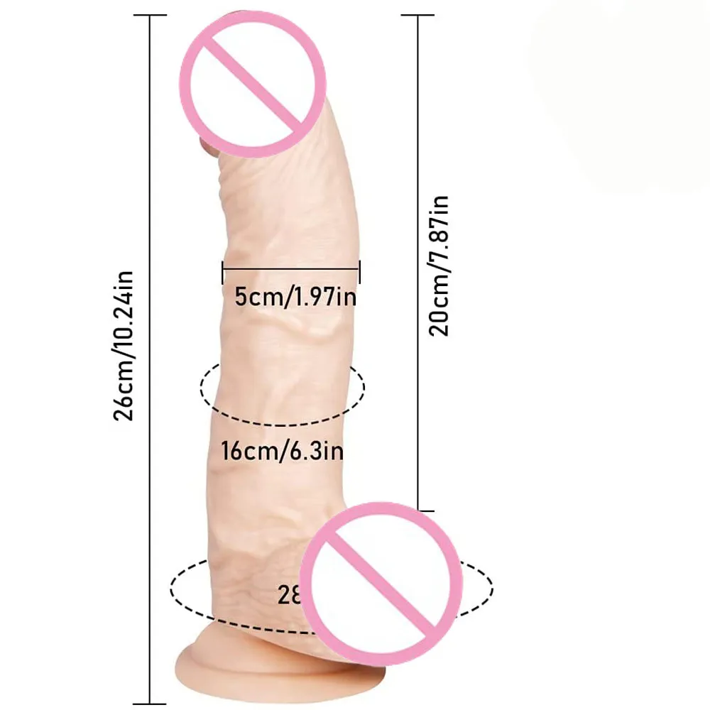 Enormi dildo femminili giocattoli sexy realistico cazzo masturbazione testa inclinabile 26 cm pene artificiale adulto donne