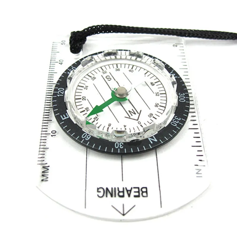 Outdoor Gadgets Camping Hiking Transparent Plastic Compass Proportional Footprint Travel Compass Tools
