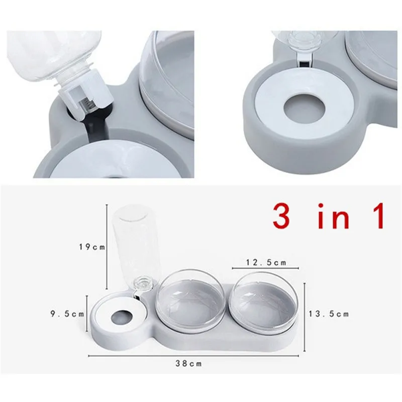 3 in1 High Quality Pet Dogs Cats Double Bowls Food Water Feeder Container Dispenser for Drinking Products 220323
