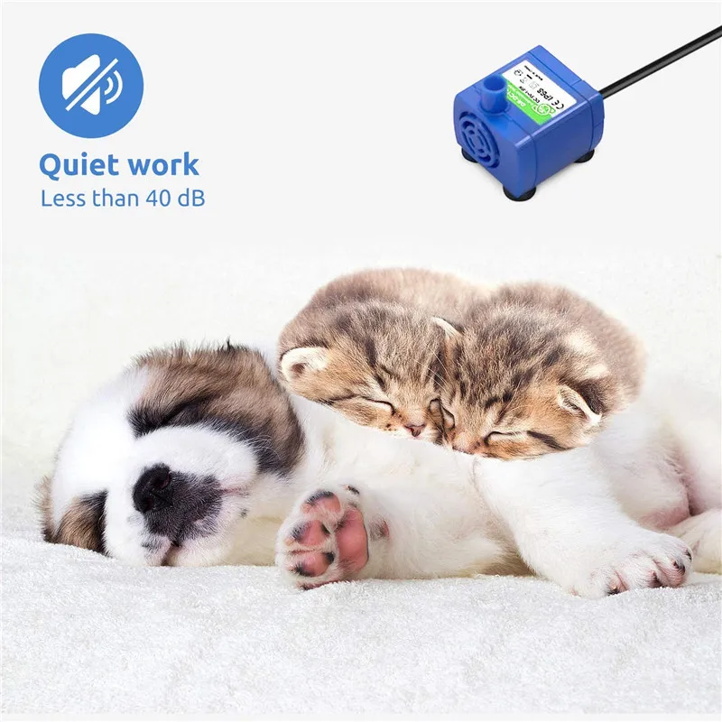 Bomba de água gatos cão bebendo fonte tigela de motor sem escova acessórios de motor bebedor para animais de estimação gato bebida com led dc 5v 220323