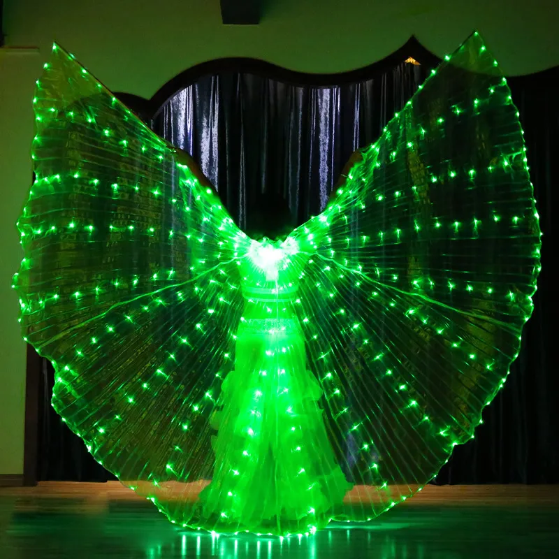 Danza del vientre Isis Wings Led accesorio disfraz mariposa adulto con bolsa de palos para 220812