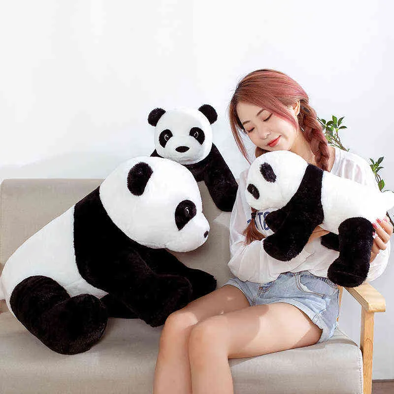 Cm dessin animé mignon grand panda jouets en peluche en peluche beaux animaux poupée doux sommeil oreiller bébé pour enfants filles cadeaux d'anniversaire J220704