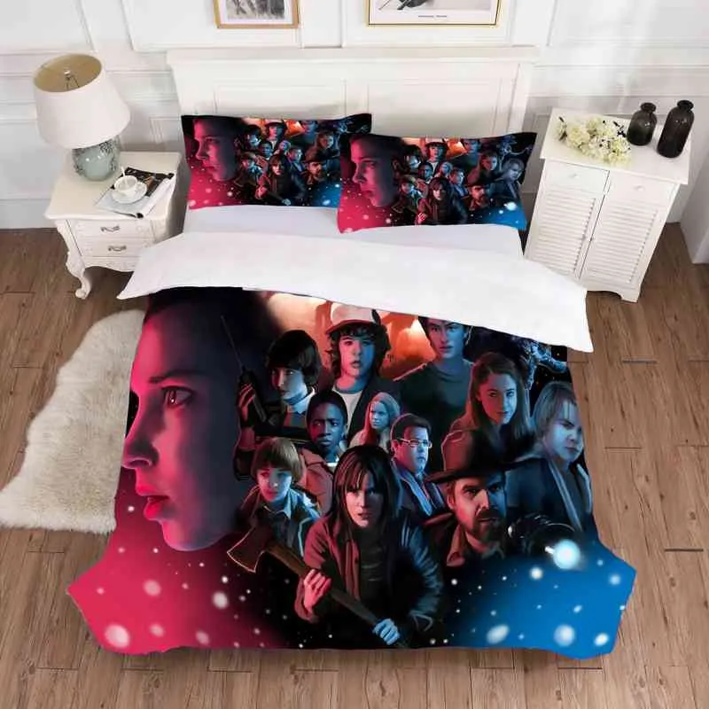 Stranger Things 3d Bedding Set Hot Fashion Horror Movie Printed Duvet Cover Twin Full Queen King Size Dropshipping